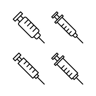 Web ve mobil uygulama için şırınga ikonu vektörü. İğne işareti ve sembol. Aşı simgesi