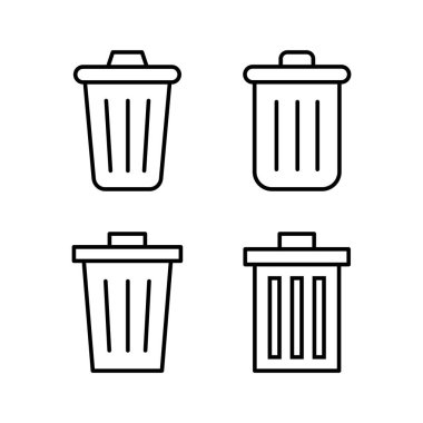Web ve mobil uygulama için çöp simgesi vektörü. Çöp kutusu simgesi. İşareti ve sembolü sil.