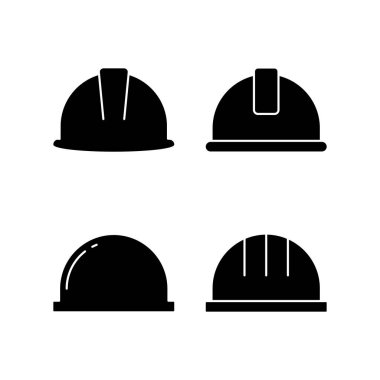 Web ve mobil uygulama için kask simgesi vektörü. Motosiklet kaskı tabelası ve sembolü. İnşaat miğferi simgesi. Güvenlik kaskı