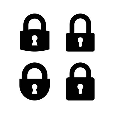 Web ve mobil uygulama için simge vektörünü kilitle. Asma kilit işareti ve sembol. Şifreleme simgesi. Güvenlik sembolü
