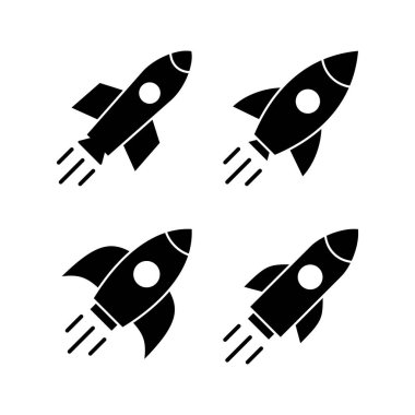 Web ve mobil uygulama için roket simgesi vektörü. Başlangıç işareti ve sembol. roket fırlatma simgesi