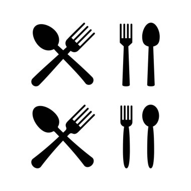 Web ve mobil uygulama için kaşık ve çatal simgesi vektörü. kaşık, çatal ve bıçak ikonu vektörü. Restoran işareti ve sembolü