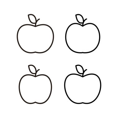 Web ve mobil uygulama için Apple simgesi vektörü. Web tasarımı için elma işareti ve semboller.