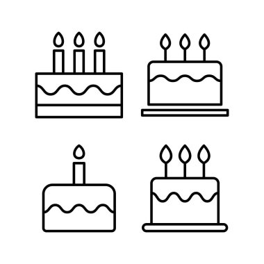 Cake icon vector for web and mobile app. Cake sign and symbol. Birthday cake icon
