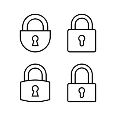 Web ve mobil uygulama için simge vektörünü kilitle. Asma kilit işareti ve sembol. Şifreleme simgesi. Güvenlik sembolü