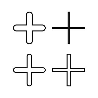 Artı web ve mobil uygulama için simge vektörü. Artı işareti ve sembol ekle