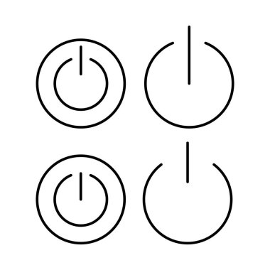 Web ve mobil uygulama için güç simgesi vektörü. Güç Anahtarı işareti ve sembolü. Elektrik gücü.