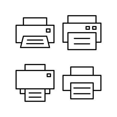 Web ve mobil uygulama için simge vektörünü yazdır. yazıcı işareti ve sembol