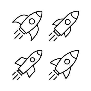 Web ve mobil uygulama için roket simgesi vektörü. Başlangıç işareti ve sembol. roket fırlatma simgesi