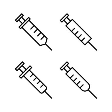 Web ve mobil uygulama için şırınga ikonu vektörü. İğne işareti ve sembol. Aşı simgesi