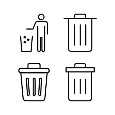 Web ve mobil uygulama için çöp simgesi vektörü. Çöp kutusu simgesi. İşareti ve sembolü sil.