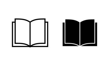 Kitap simgeleri ayarlandı. Açık kitap işareti ve sembol. Kitap simgesi