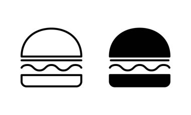 Burger ikonları hazır. Hamburger ve sembol. hamburger