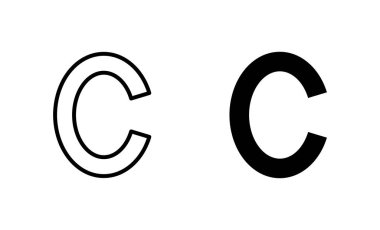 Telif hakkı simgeleri ayarlandı. telif hakkı işareti ve sembol