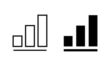 Büyüyen grafik simgeleri ayarlandı. Çizelge ve sembol. diyagram simgesi
