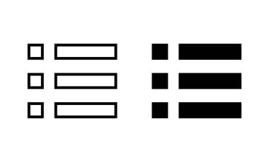 Menü Simgeleri ayarlandı. Web menü işareti ve sembol. Hamburger menüsü sembolü