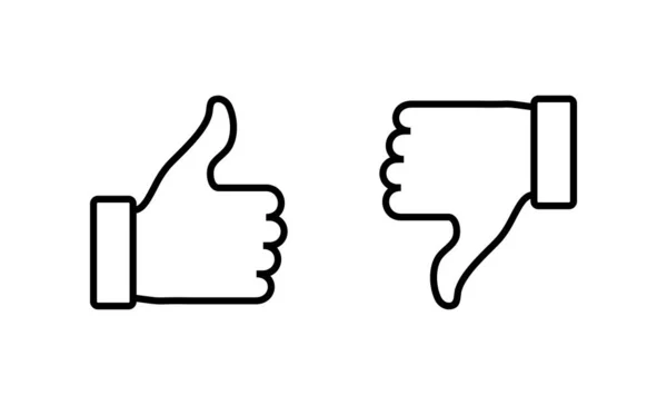 Mint Nem Tetszik Ikonok Beállítva Hüvelykujj Fel Hüvelykujj Jel Szimbólum — Stock Vector