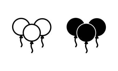 Balon simgeleri ayarlandı. Parti balonu işareti ve sembolü