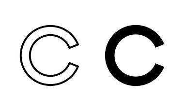 Telif hakkı simgeleri ayarlandı. telif hakkı işareti ve sembol