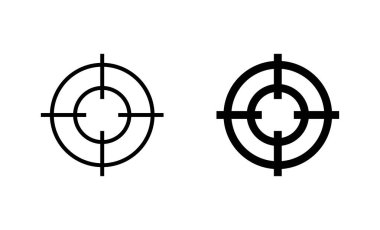 Hedef simgeleri ayarlandı. hedef simge vektörü. hedef pazarlama işareti ve sembol