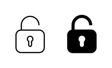 Simgeleri aç. İşaret ve sembolün kilidini aç. Kilitlenmemiş asma kilit simgesi
