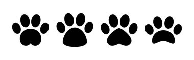 Web ve mobil uygulama için Paw simgesi vektörü. Pençe izi ve sembol. köpek ya da kedi pençesi