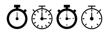 Web ve mobil uygulama için kronometre simgesi vektörü. Zamanlayıcı işareti ve sembol. Geri sayım simgesi. Zaman Dönemi