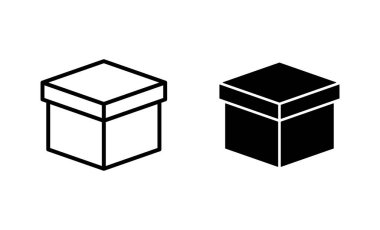 Kutu simgeleri ayarlandı. kutu işareti ve sembol, paket, paket