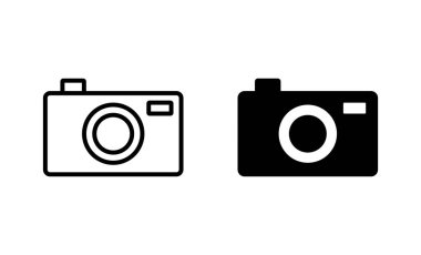 Kamera simgeleri ayarlandı. Fotoğraf makinesi işareti ve sembol. fotoğrafçılık simgesi.