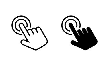 El tıklama simgeleri ayarlandı. İşaret ve sembol. el imleç simgesi