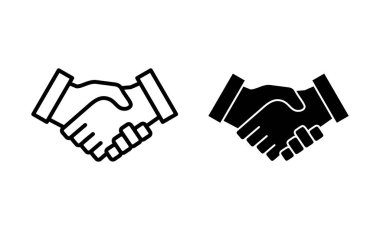 Tokalaşma simgeleri ayarlandı. İş tokalaşma işareti ve sembol. iletişim anlaşması