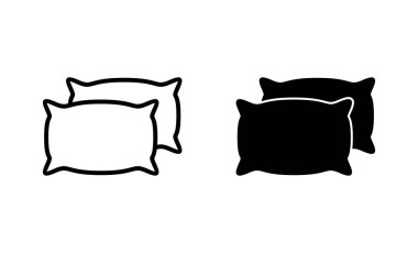 Yastık simgeleri ayarlandı. Yastık işareti ve sembol. Rahat yumuşacık yastık.