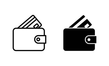 Cüzdan simgeleri hazır. cüzdan işareti ve sembol