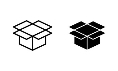 Kutu simgeleri ayarlandı. kutu işareti ve sembol, paket, paket