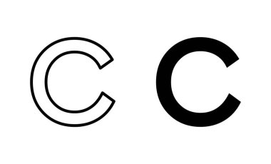 Telif hakkı simgeleri ayarlandı. telif hakkı işareti ve sembol