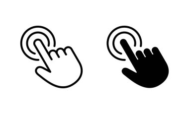 El tıklama simgeleri ayarlandı. İşaret ve sembol. el imleç simgesi