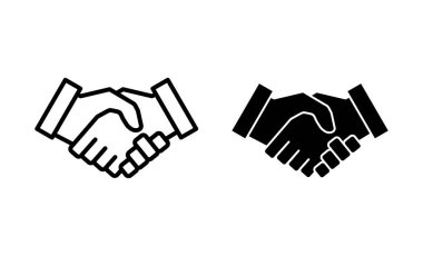 Tokalaşma simgeleri ayarlandı. İş tokalaşma işareti ve sembol. iletişim anlaşması