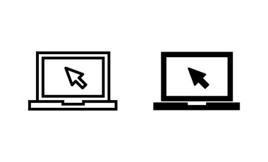 Dizüstü bilgisayar simgeleri ayarlandı. bilgisayar işareti ve sembol