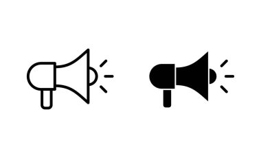 Megafon simgeleri ayarlandı. Hoparlör işareti ve sembol