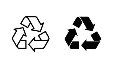 Geri dönüşüm simgeleri ayarlandı. Geri dönüşüm işareti ve sembolü.