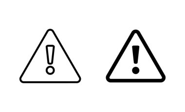 Ünlem tehlike simgeleri ayarlandı. Dikkat işareti ve sembol. Tehlike uyarısı işareti