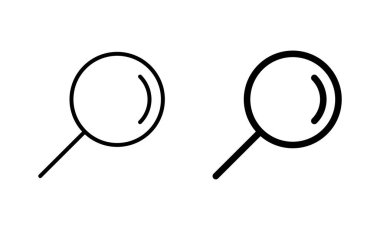 Arama simgeleri ayarlandı. Büyüteç işareti ve sembolü ara