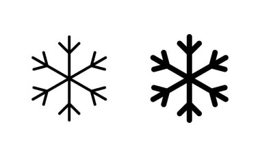 Kar simgeleri hazır. kar tanesi işareti ve sembol
