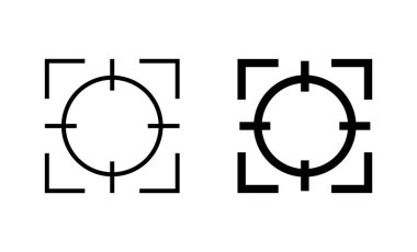Hedef simgeleri ayarlandı. hedef simge vektörü. hedef pazarlama işareti ve sembol