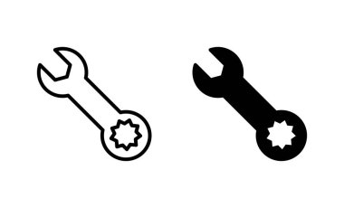 Anahtar simgeleri ayarlandı. Tamir ikonu. araç işareti ve sembol