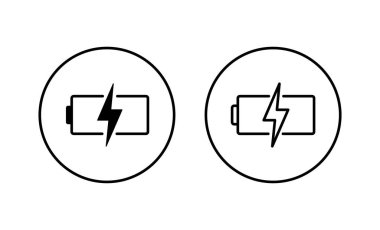 Batarya simgeleri ayarlandı. Şarj işareti. pil şarj seviyesi