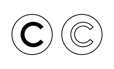 Telif hakkı simgeleri ayarlandı. telif hakkı işareti ve sembol