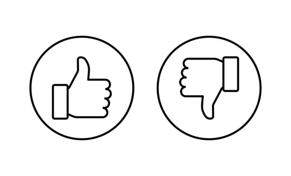 Mint Nem Tetszik Ikonok Beállítva Hüvelykujj Fel Hüvelykujj Jel Szimbólum — Stock Vector