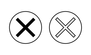 Simgeleri kapat. İşareti ve sembolü sil. çapraz işaret