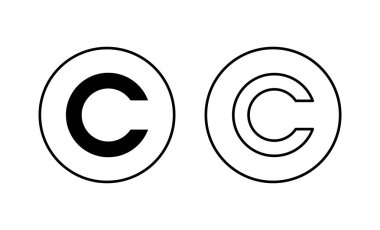Telif hakkı simgeleri ayarlandı. telif hakkı işareti ve sembol